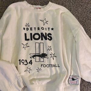 Mitchell & Ness “Throwbacks” Detroit Lions Cream Sweatshirt